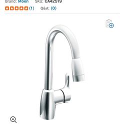 Baystone Single Handle Kitchen Faucet W/ Pullout Spray (Chrome)