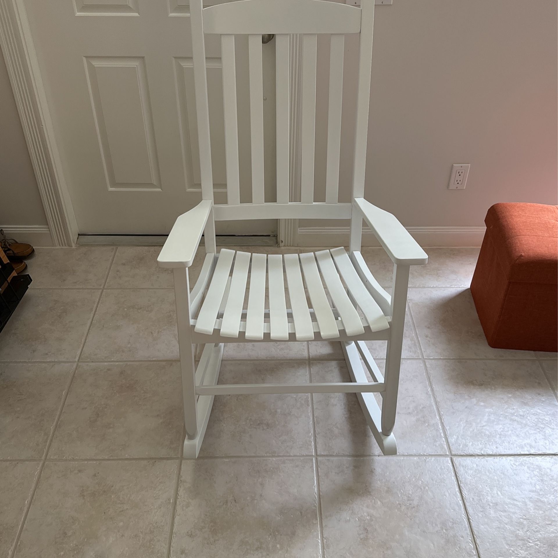 Perfect Condition White Wooden Rocking Chair