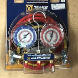 MANIFOLD GUAGE, TOOLS-POWER TEST AND CHARGING MANIFOLD YJ H26-424 YELLOW JACKET 