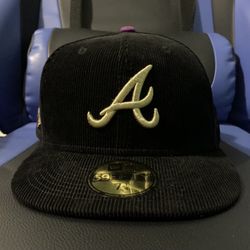 7 1/4 New Era Fitted Capsule Corduroy Atlanta Braves 1996 World '96 Olympic Black Hatclub