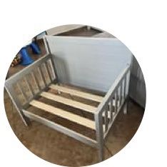 Dog Bed Like New Wooden Gray 