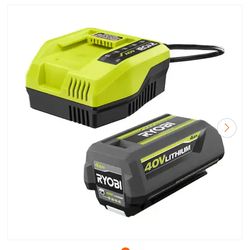 Ryobi 40V Lithium 6ah Battery and Fast Charger