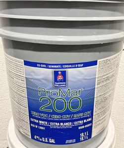 Interior Paint. Egshell. Color Alabaster. New 5 Gallons