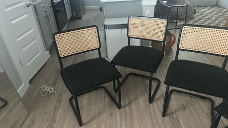 4 cane/boule dining chairs