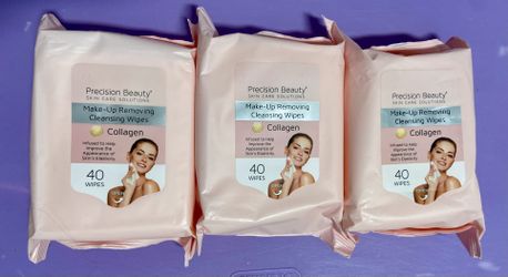 3 Collagen Face Wipe Packs New All For $3