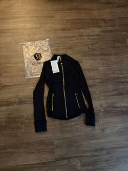 Lululemon Black Full-Zip Jacket with Gold Zippers