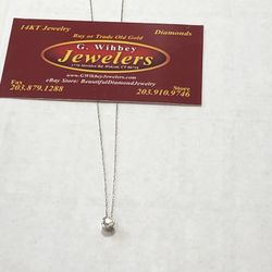 14 Kt White Gold & Genuine 1/3 Ct Diamond Pendant