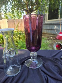 Tall purple vase
