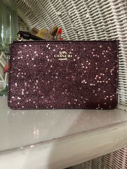 Coach Glitter Heart Wristlet