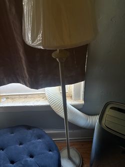Floor Lamp with White Drum Shade