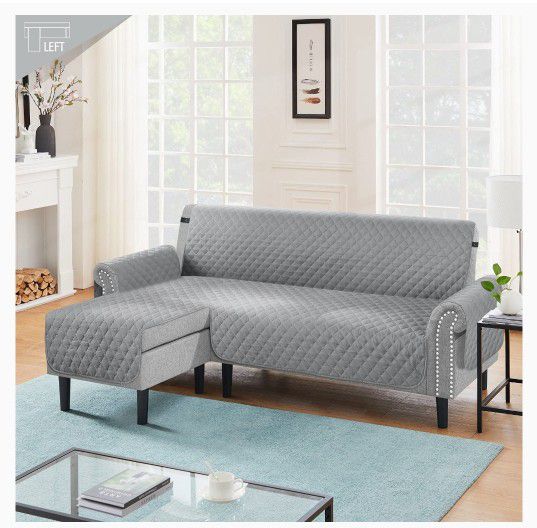 TAOCOCO Couch Slipcover L Shape Sofa Cover Sectional Couch Chaise Lounge Reversible Cover Left Or Right Chaise  

