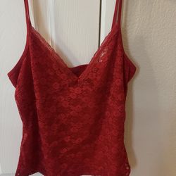 Women’s Red Lace Camisole Tank Top