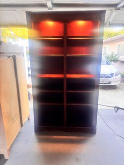 Book Case  With Two Level Glass  Lights 