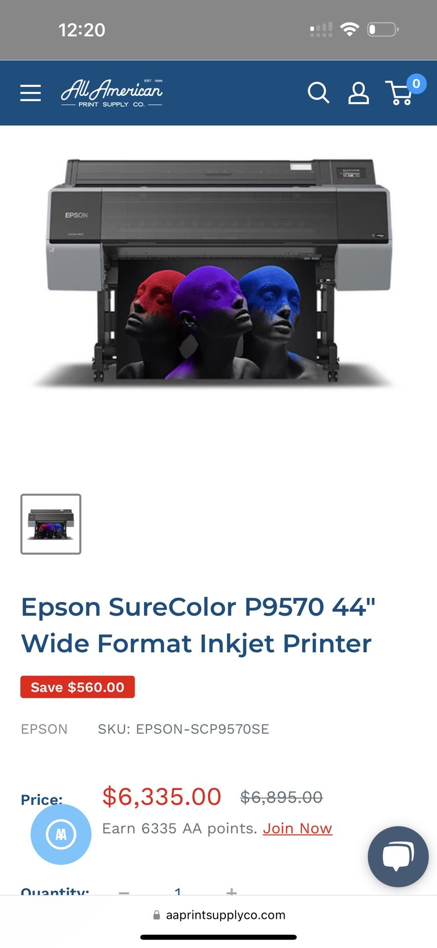 Epson P9570 Large Wide Format Fine Art Printer 44 Inch