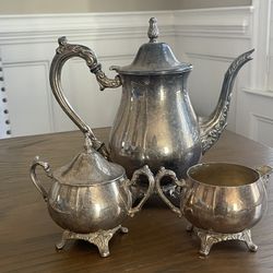 Vintage ONEIDA Silver plate 3-Piece Coffee/Tea Service Set Baronet