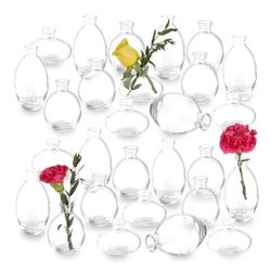 23 Clear Bud Vases in Bulk, Glass Small Bud Vase for Centerpieces Vase Set for Flowers 💐 new 