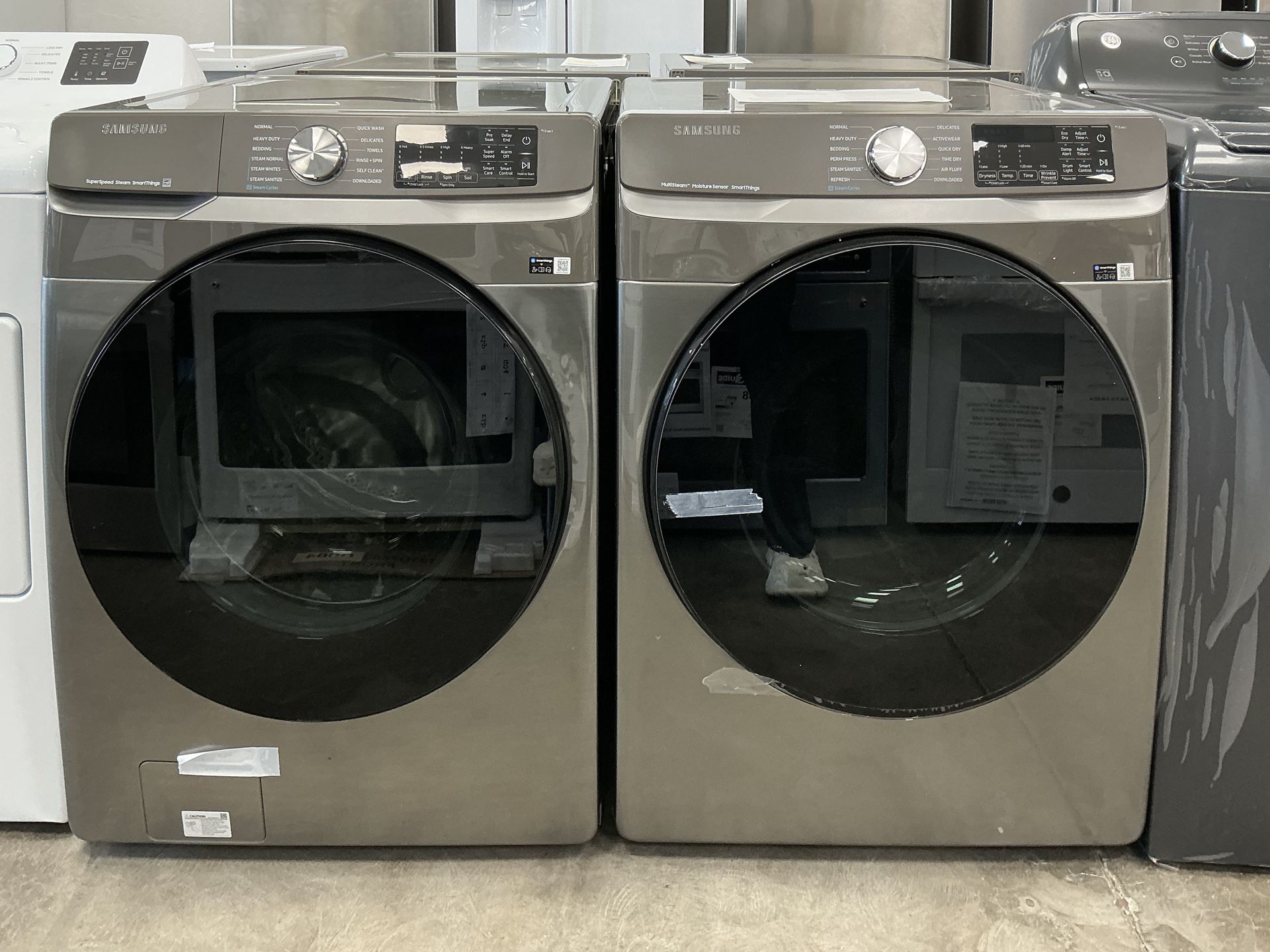 Samsung 4.5 cu. ft. Front Load Washer w/Super Speed, 7.5 cu. ft. Vented Electric Dryer w/Steam Sanitize+