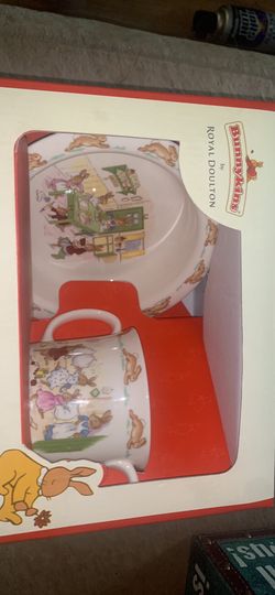 Bunnykins baby set Glass Cup And Baby Bowl