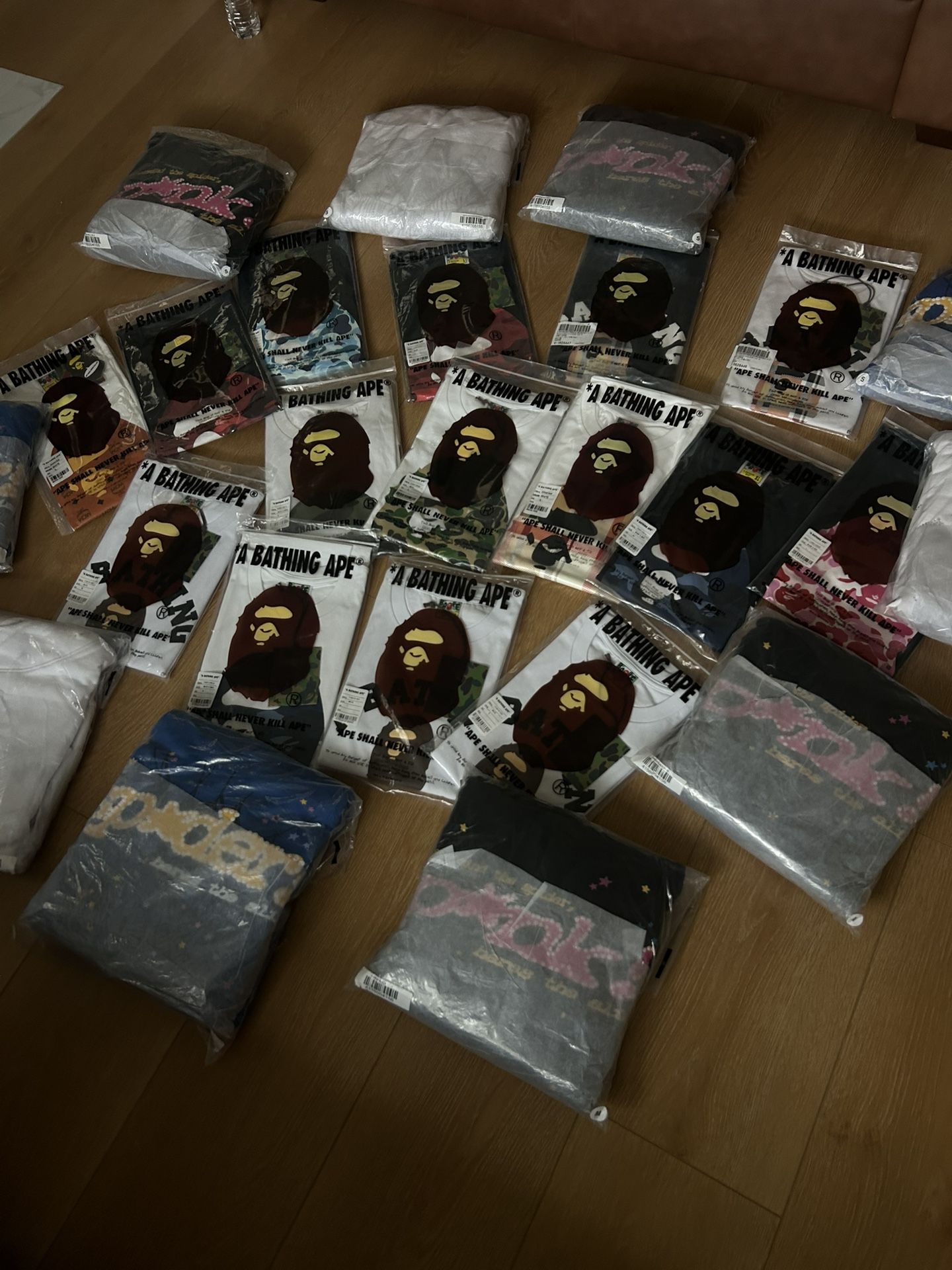 Bape Tees & Sp5der Hoodies