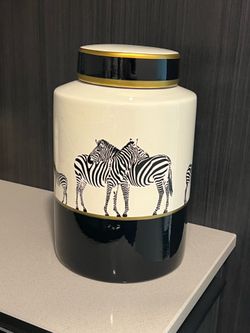 Decorative Jar with Zebra Print