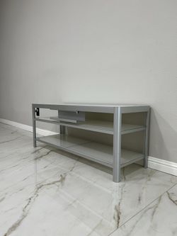 Modern Silver & Glass TV Stand / Media Console
