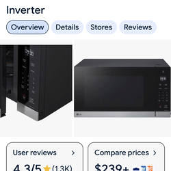 LG 2.0 cu. ft. NeoChef Countertop Microwave with Smart Inverter