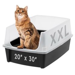 “New”Open Top XXL Cat Litter Box(scatter Shield)(30” X 20” X 14”)retail$49