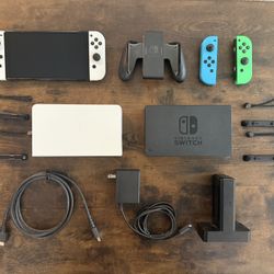 Nintendo Switch OLED (White) + Extras – Excellent Condition!
