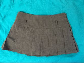 Zara women pleated skorts built in shorts skirt, size S, gray