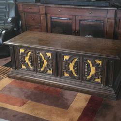 Vintage Ornate Cedar Chest / Coffee Table