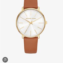Michael Kors Gold-Tone Leather Watch (Woman’s watch) 