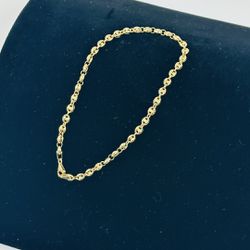 14k gold 10" Puffed Mariner Link (gucci link) Bracelet Anklet 6.7 grams
