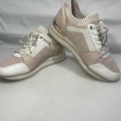 Michael Kors Women's Pink/White Lace Up Sneakers Size 10M