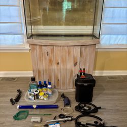 Bow Front Aquarium and Stand for sale
