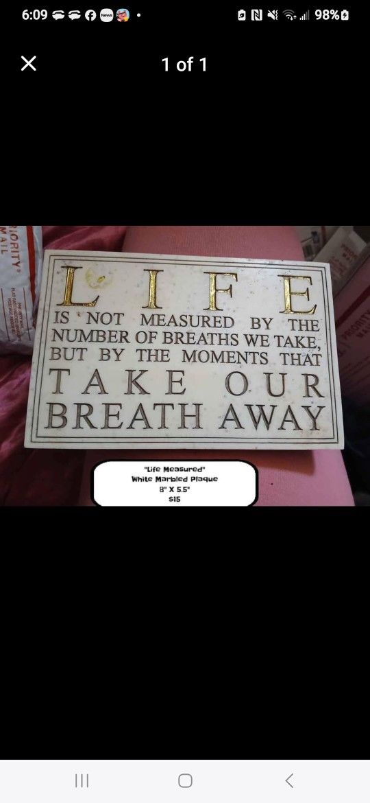White Marbled Plaque Sign