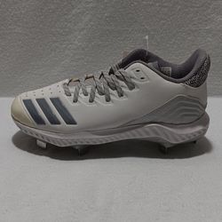 Adidas Icon Bounce Low Metal Baseball Cleats White/Grey Sizes 7.5/14.