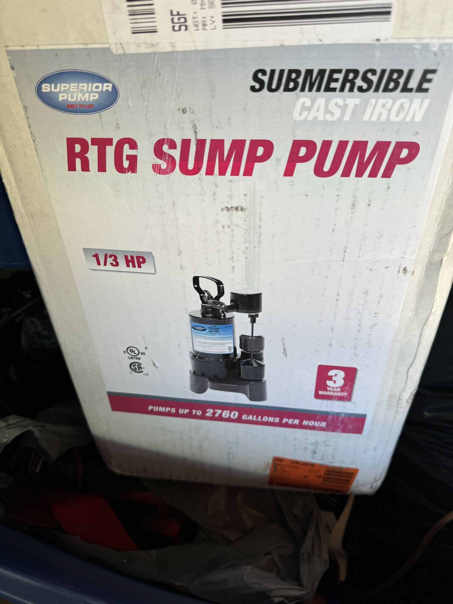 Sump Pump NEW 1/3HP