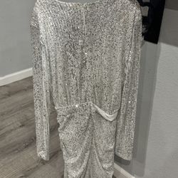 White Sequin Dress 