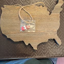 Wooden USA Sign 