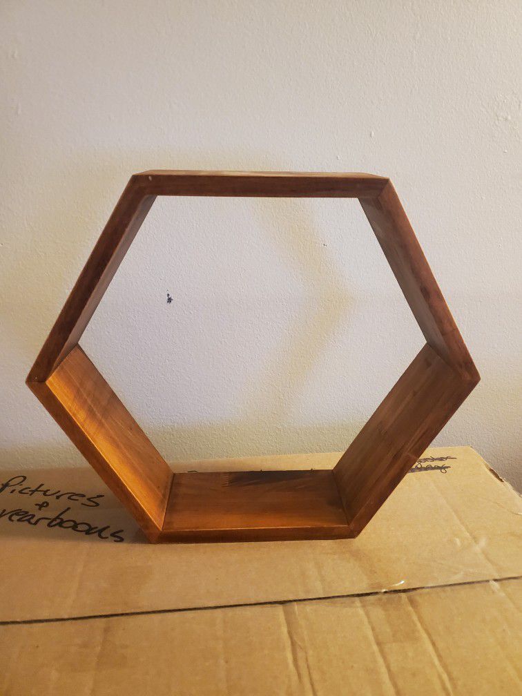Hexagon Wooden Shelf 