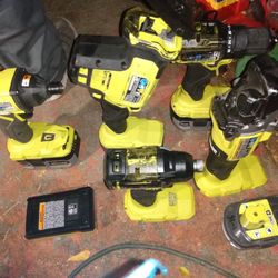 Ryobi Five Tool Plus 4 Batterys 