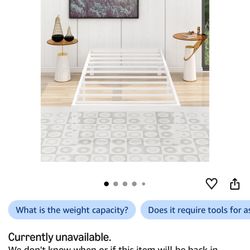 XL White Twin Metal Bed Frame 
