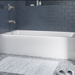 Kohler Elmbrook R23217-RA-0 Alcove Bath Tub Integral Apron Acrylic RH, 60x30"