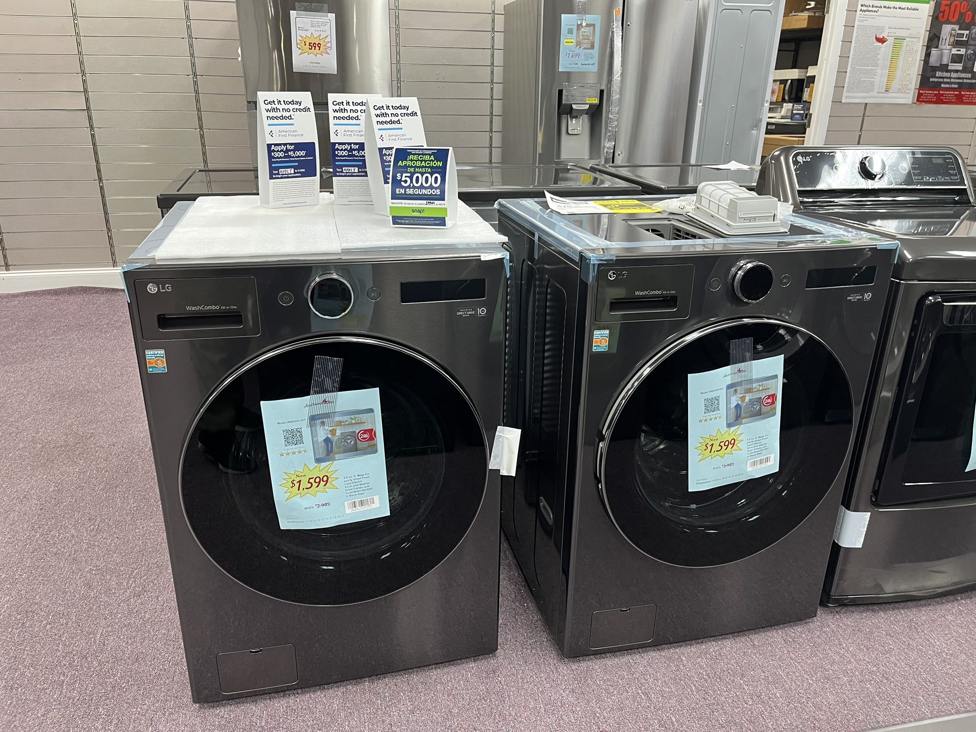 27” Washer &Dryer Combo 5.0 Cu.ft Mega Capacity Free Delivery With 1 Year Warranty Free Delivery