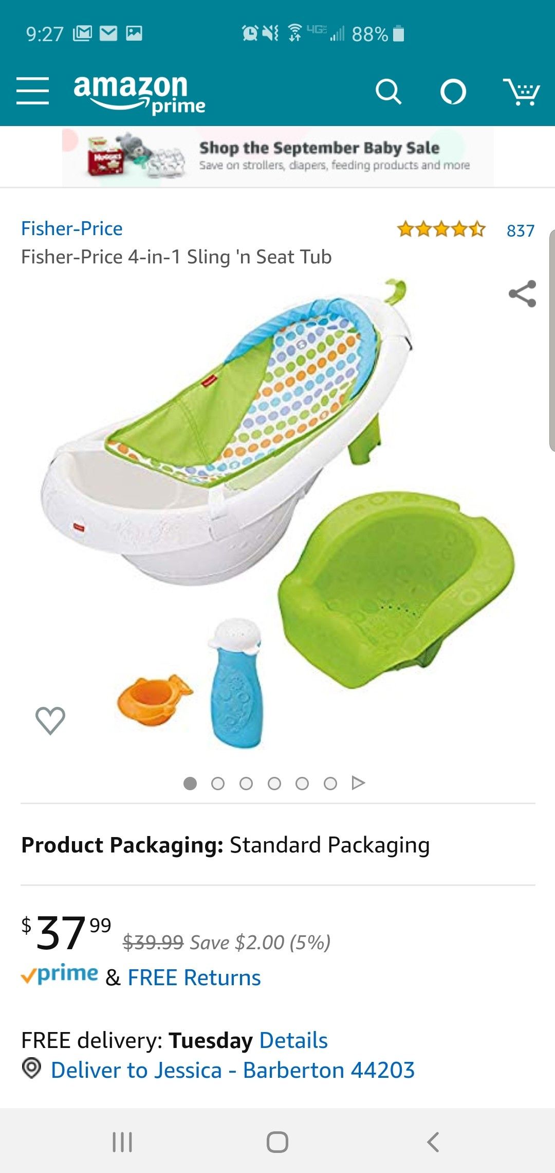 Fisher-Price 4-in-1 Sling 'n Seat Tub