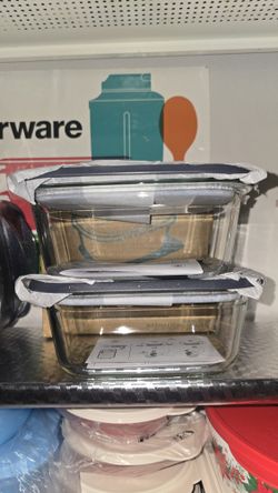 2 Tupperware Rectangular Small Glass Container