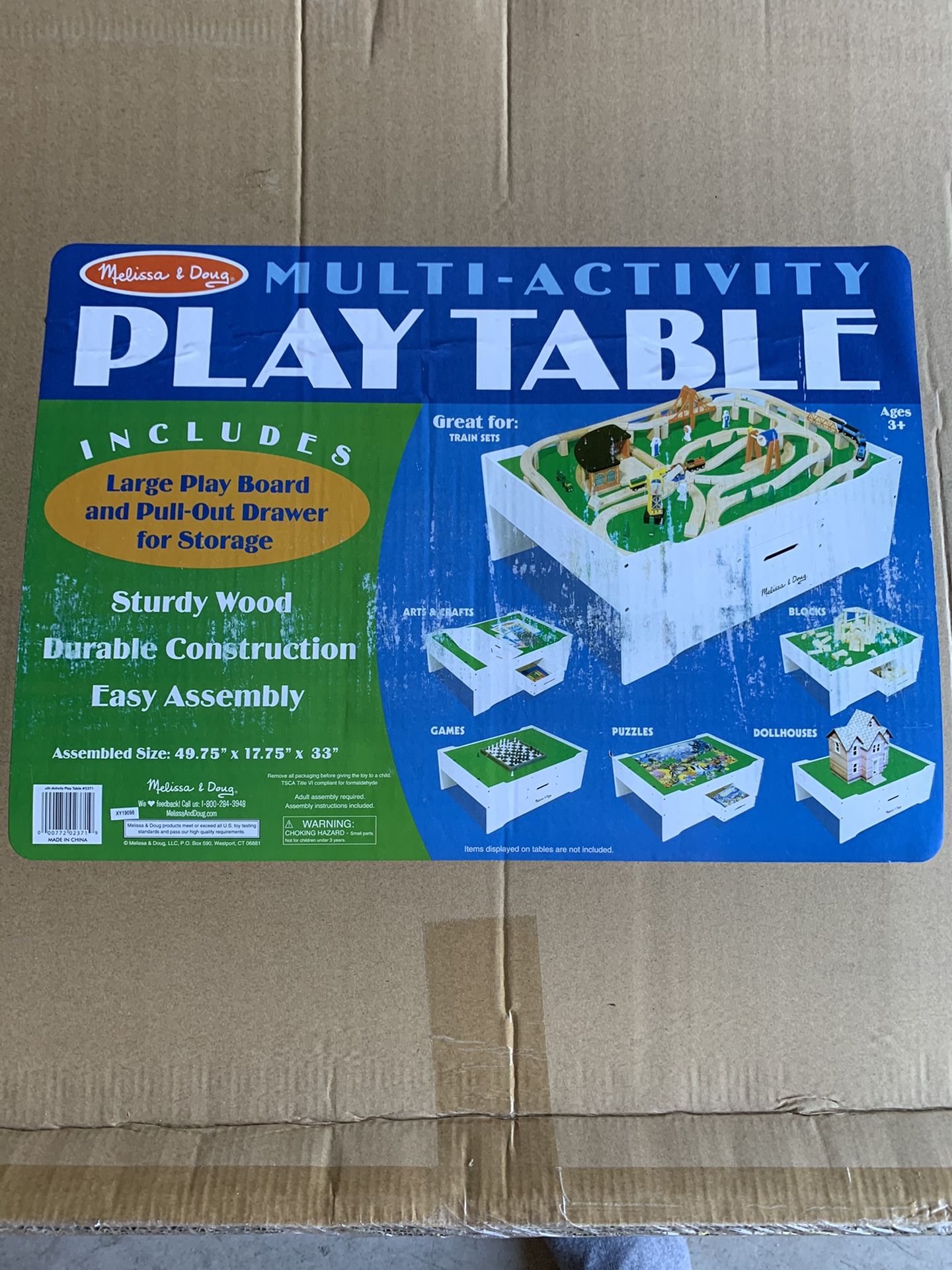 New Open Box - Multi-activity Train Table - Melissa & Doug