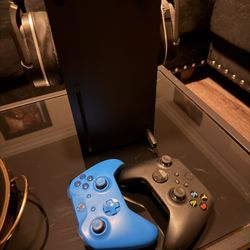 Xbox X with Controllers and Turtle Beaches