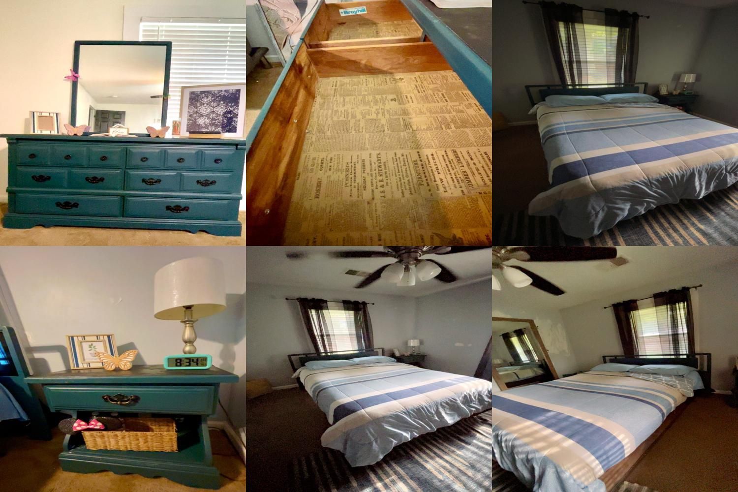 Full Guest Bedroom Set – GORGEOUS Teal Vibe + Decor Included! 🌿