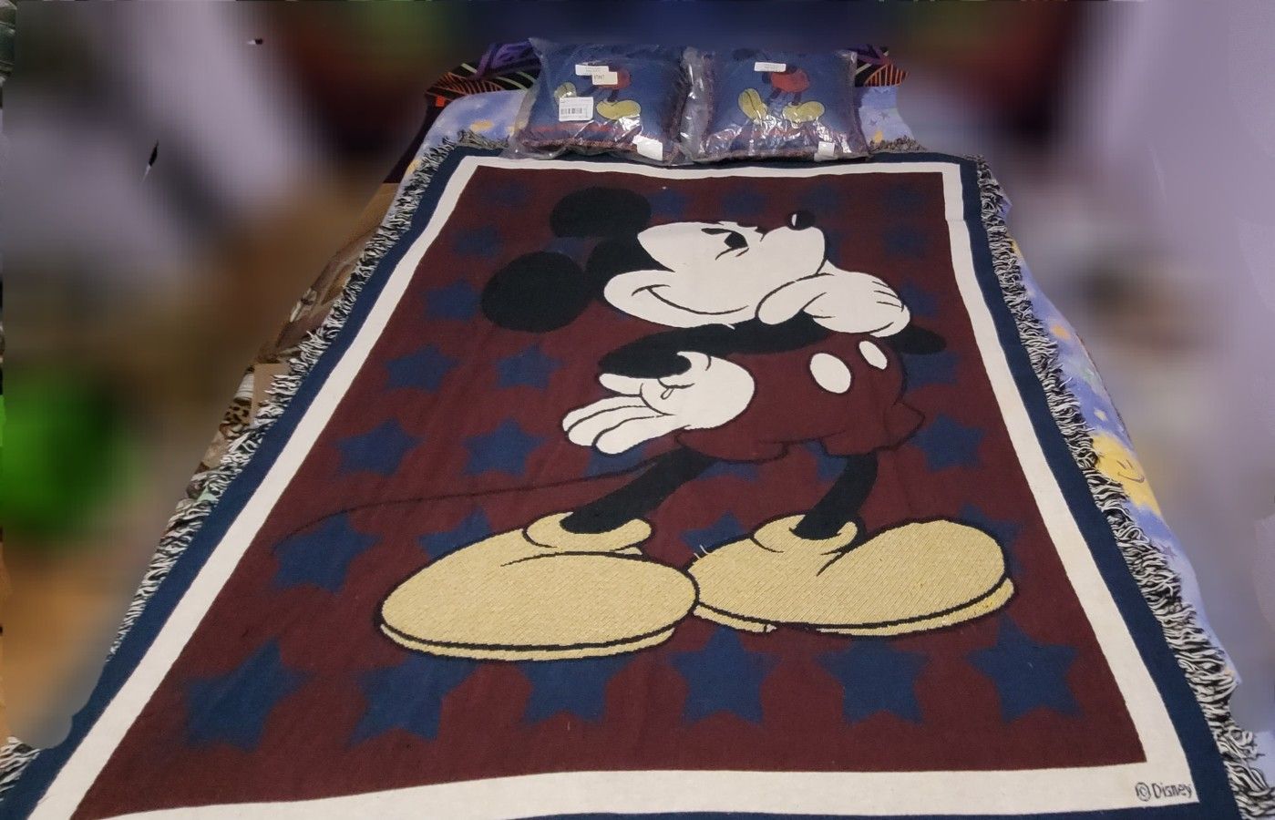 Disney Mickey Mouse Tapestry & 2 Pillows